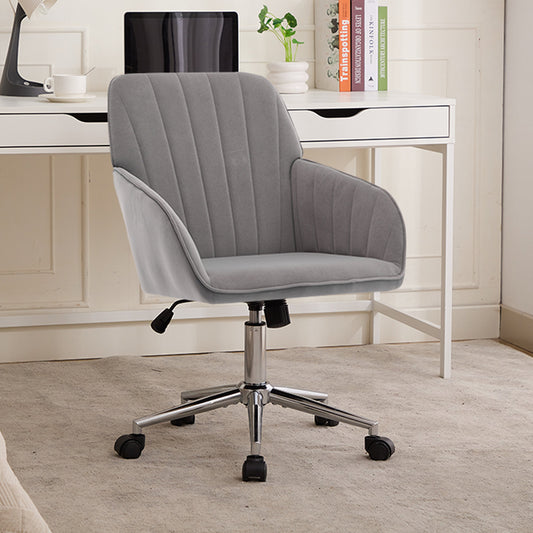 TY Adjustable Office Chair, Ergonomic Swivel Chair with Comfortable Backrest Seat, Gray Velvet, 24.60 x 22.84 x 38.00 inches