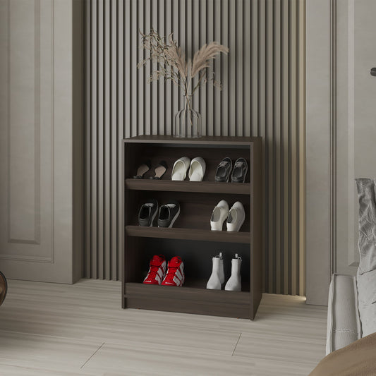 FM FURNITURE Oatman Shoe Rack with Open Storage, Wengue