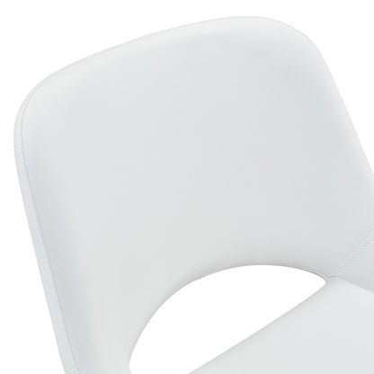 Modern Swivel Adjustable Bar Stools Set - 2 Pack, White PU Material, with Footrest, Holds Up to 250 lbs