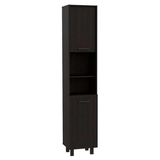 Sheffield 2-Door Pantry Cabinet, with Two 2-Cabinet Spaces and Two Open Shelves