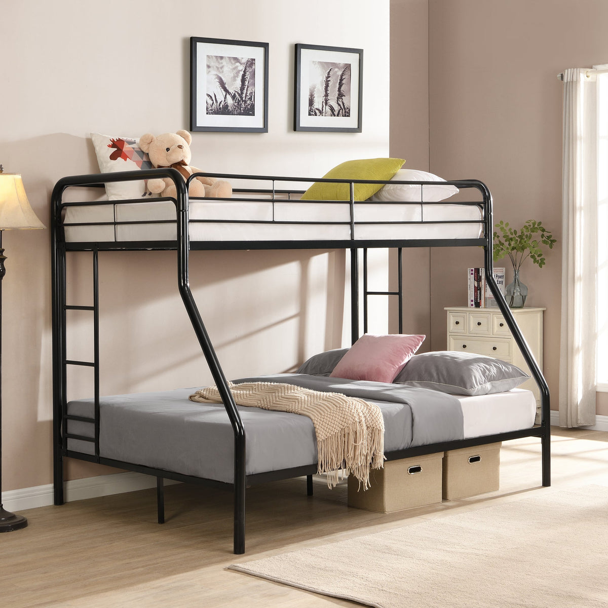 Twin Over FULL Metal Bunk Bed, No Box Spring Needed, Large Under Bed Storage, Easy Assemble