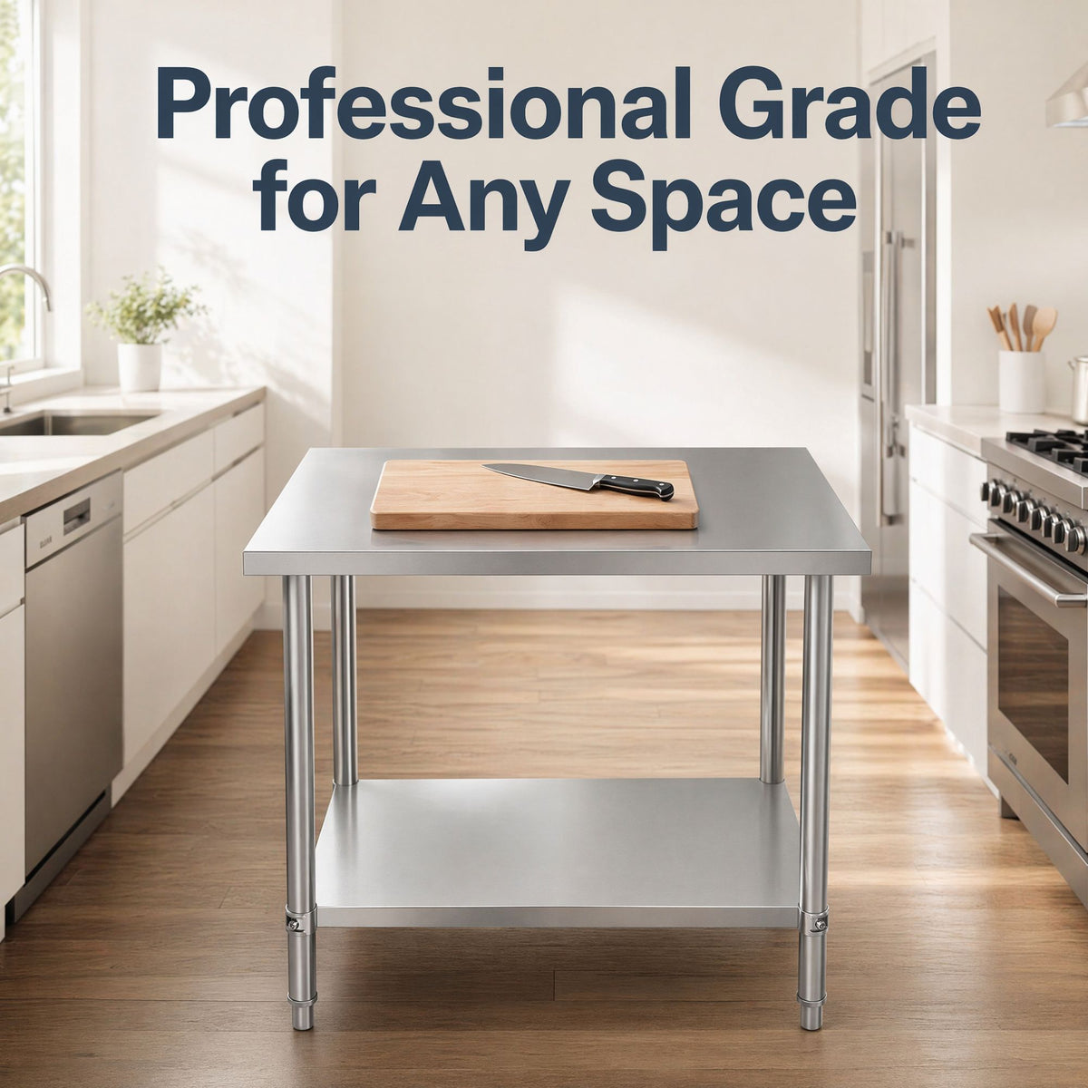 Commercial Stainless Steel Kitchen Prep Table 36''x24'' with Under Shelf for Restaurant and Home Use Silver