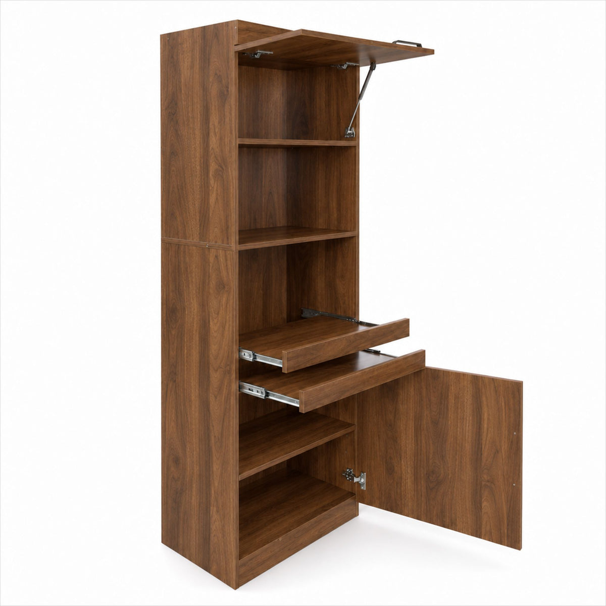 66.93 in Tall Kitchen Pantry Cabinet, Freestanding Kitchen Storage Cabinet  with multi-functional pull-out multi-tier storage shelfhelves , Tall Food Pantry Cupboard with Door