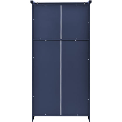 [Assembly Video Provided] TOPMAX 35.5x17.6x70.9inch Freestanding Kitchen Pantry Cabinet, Tall Storage Cabinet with 4 Doors, 2 Door Shelves – Blue