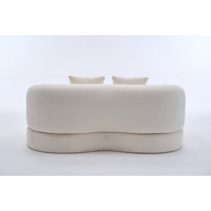 (Old Sku : W2231P392100) 2-in-1 Foldable Sofa Bed,70 Inch Folding Boneless Couch Convertible Compressed Sleeper Sofabed, 4 Pillows for Living Room Apartment, Milk White