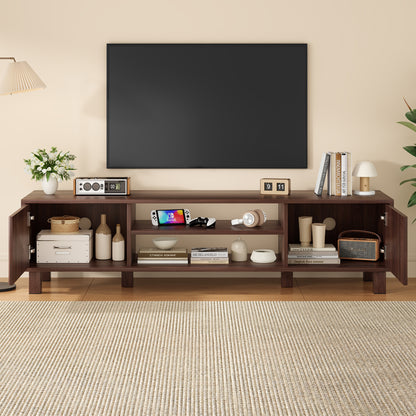 Modern TV Stand for Up to 70'' TVs, Large Media Console with Storage & Open Shelves, Stylish Entertainment Center for Living Room