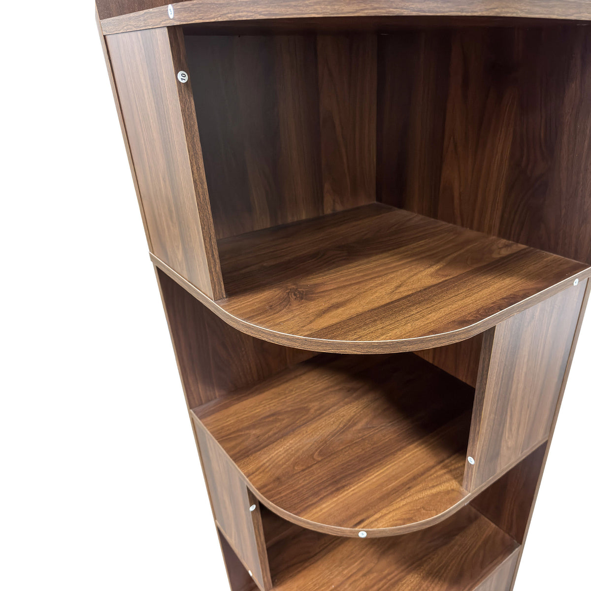 Corner Bookshelf, 6-Tier Modern Corner Book Shelf with Baffle