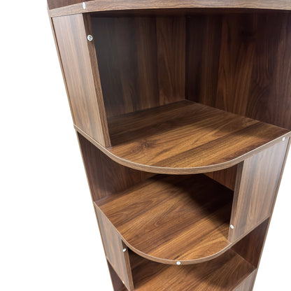 Corner Bookshelf, 6-Tier Modern Corner Book Shelf with Baffle