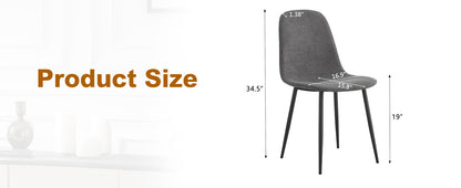 Comfortable Linen-Cotton Dining Chair Set - Six Pieces in Dark Gray.Integrated Seat and Backrest,Linen-Cotton Material,Modern Home Matching.W1151124300