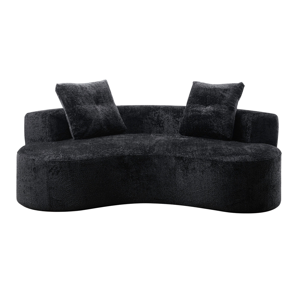 80'  3 Seater Couch for Living Room, Boneless Couch with 2 Pillows,Upholstered Floor Sofa