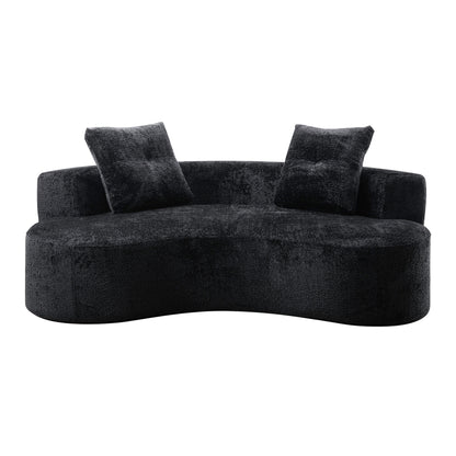 80'  3 Seater Couch for Living Room, Boneless Couch with 2 Pillows,Upholstered Floor Sofa