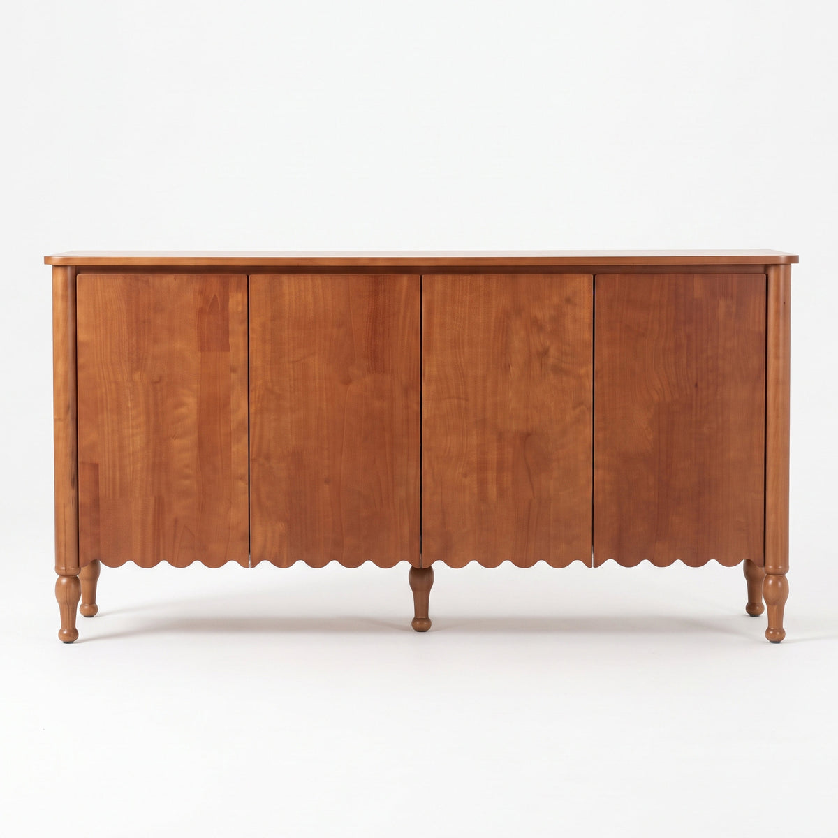 59' Rustic Sideboard Buffet Cabinet Credenza with 4 Doors & 2 Shelves,Farmhouse Wood Accent Storage Cabinets Console Table with  & Solid Wood Legs, Brown