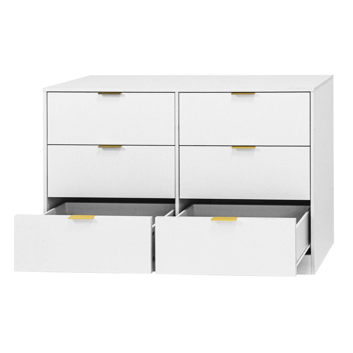 Simply Modern 6-Drawer Dresser, Chest of Drawers for Bedroom, Living Room, Hallway, and Entryway - Large Storage Cabinet White