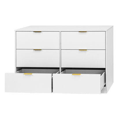Simply Modern 6-Drawer Dresser, Chest of Drawers for Bedroom, Living Room, Hallway, and Entryway - Large Storage Cabinet White