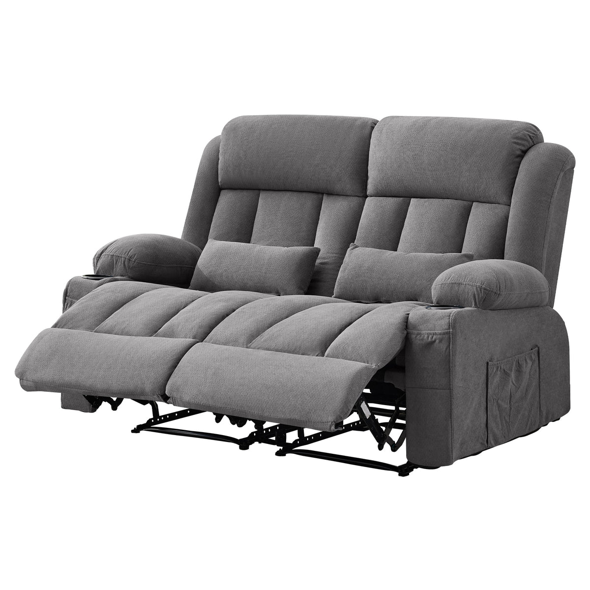 Reclining Loveseat Sofa for Living Room, Ergonomic Backrest with Cup Holders&Side Pockets