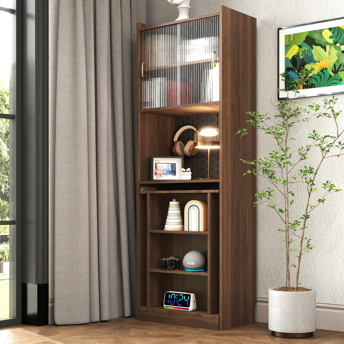 Folding Desk with Storage, Space-Saving Foldable Computer Desk, Writing Study Table