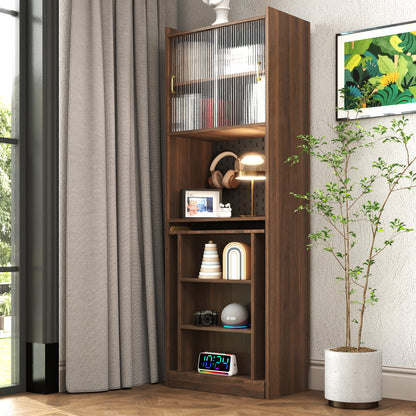 Folding Desk with Storage, Space-Saving Foldable Computer Desk, Writing Study Table