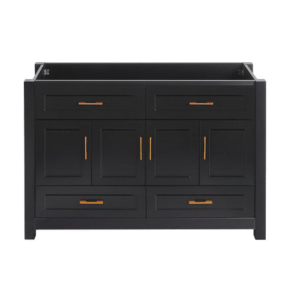 48" Black Bathroom Vanity.Abundant Storage Cabinet -4 Soft close doors and 4 drawers (excluding the ceramic basin)
