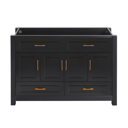 48" Black Bathroom Vanity.Abundant Storage Cabinet -4 Soft close doors and 4 drawers (excluding the ceramic basin)