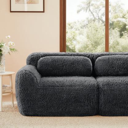 U-shaped Boneless Sofa 32D High Density Sponge Bottom Anti-Slip Design No Assembly Required Ergonomic Design Free Combination Full-compression Vacuum Packaging For Living Rooms,Studies,Dark Grey