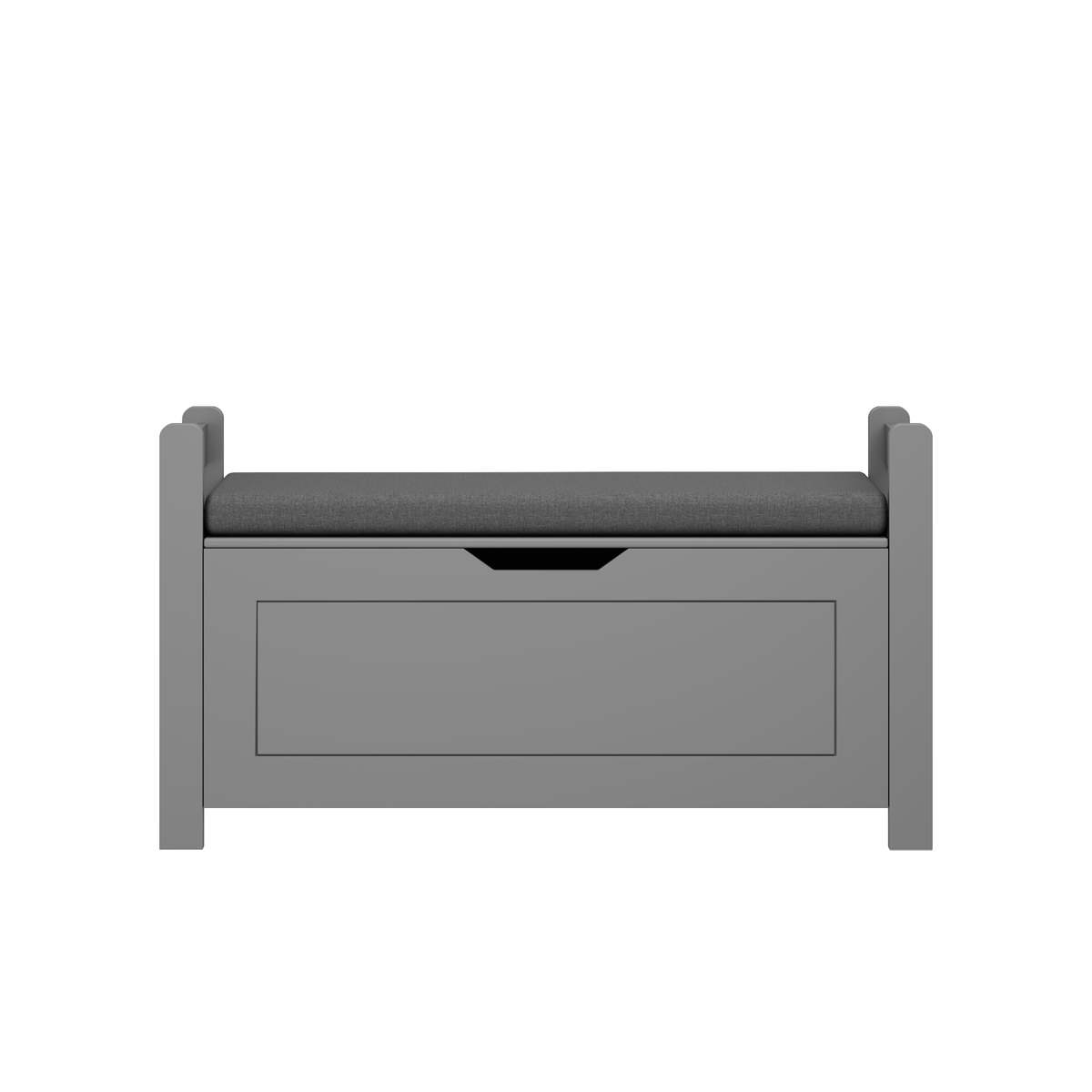 Kids Toy Box Chest for Boys Girls, Large Storage Cabinet with Cushion Seat Bench/ Flip-Top Lid/ Safety Hinge, Toy Storage Organizer Trunk for Nursery, Playroom (Gray)
