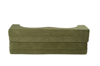 2-in-1 Folding Sofa Bed with Pillow, Twin Sleeper Sofa, Floor & Futon Loveseat Couch, Foam Folding Mattress Sleeper for Living Room, Guest Use, Office, Apartment, No Assembly Required,Green