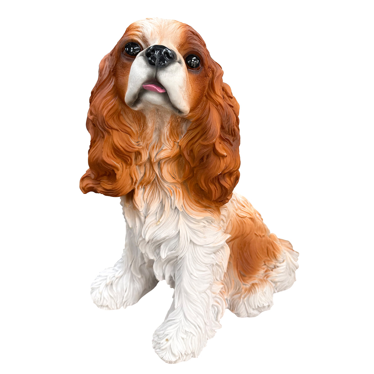 Charlie the Beagle Garden Statue, a lifelike earth-brown resin dog ornament, perfect for backyards, lawns, and patios.