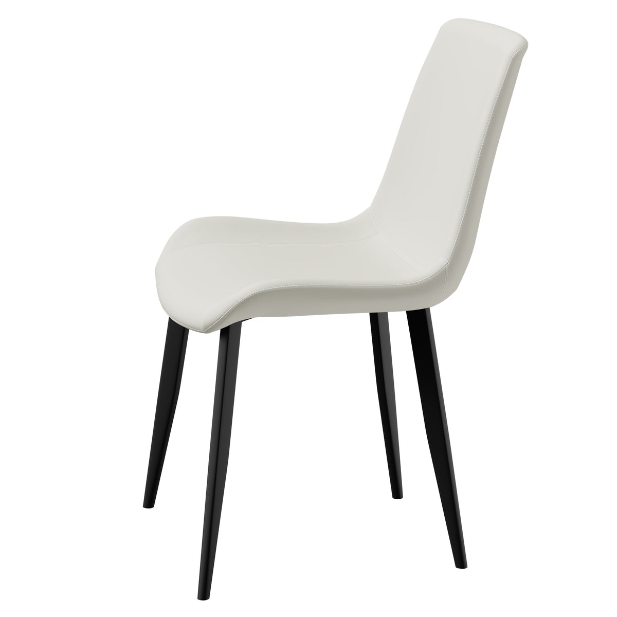 Cream white PU leather dining chair, metal chair legs, modern style padded chair, 4 sets, suitable for kitchen, dining room, living room, meeting room