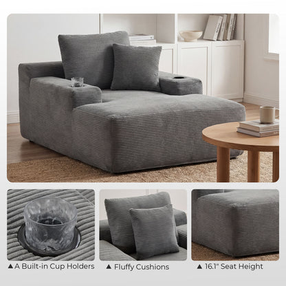 Morpheus Oversized Compressed Single Sofa,Grey