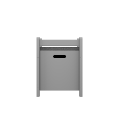 Kids Toy Box Chest for Boys Girls, Large Storage Cabinet with Cushion Seat Bench/ Flip-Top Lid/ Safety Hinge, Toy Storage Organizer Trunk for Nursery, Playroom (Gray)