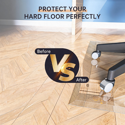 Tempered Glass 36 x 36 inch Beveled Edge Glass Chair Mat with Polished Edge Clear Office Chair Mat, Glides Smoothly, Suitable for Carpet or Hardwood Floors