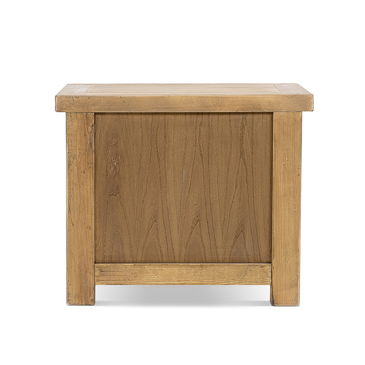 Rowan 28.5" Solid Reclaimed Pine Right Side Table, Natural Brown Reclaimed Pine