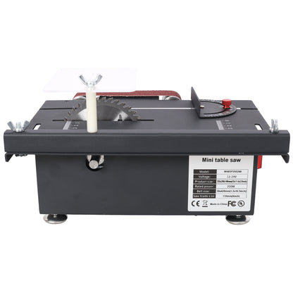 Mini Table Saw, Belt Sander, 4pcs Blades, 10pcs Sanding Blet, 7 Gear Adjustable 0-90° Angle, Available for Wood/PCB/Acrylic/Plastic