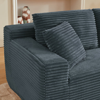 L-Shaped Cloud Sectional Sofa with Deep Seat, No Assembly Required, Modular Couches Sleeper, Dark Grey – Model W2339S00119