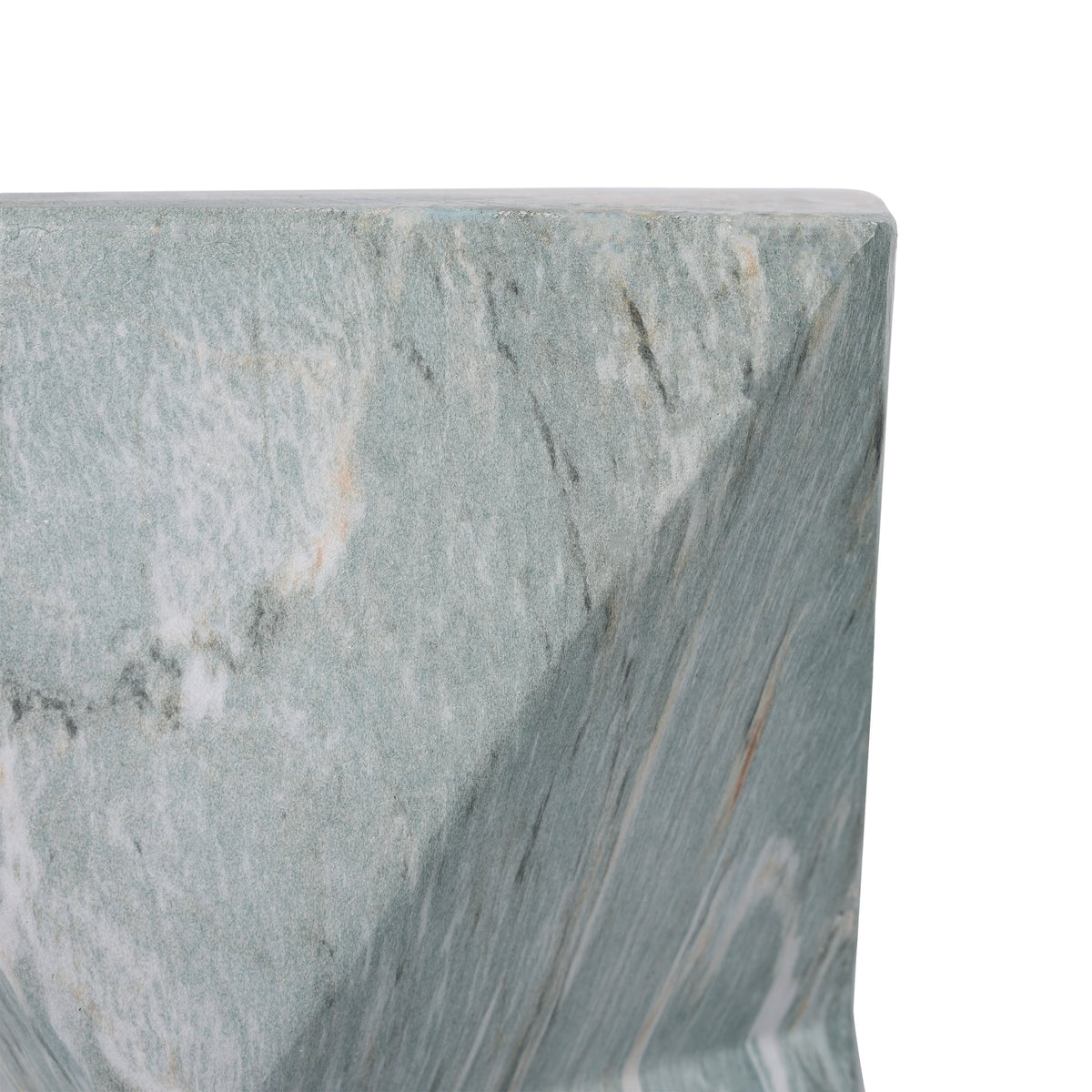 18.5"H Modern Geometric MGO Side Table, Hourglass Accent Table with Faux Marble Finish - Weather Resistant End Table for Indoor and Outdoor Use, Living Room, Bedroom & Patio, Green Marble