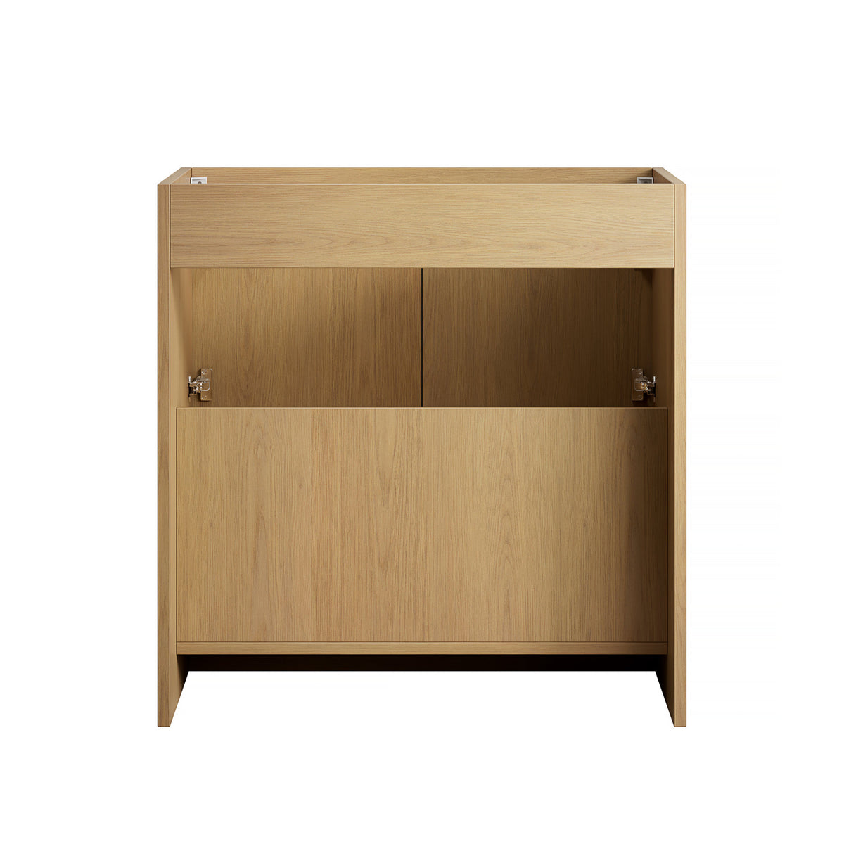 FINO 30" Bathroom Vanity&Sink,Freestanding Cabinet,Cream Gold Vein Sintered Stone Top&Ceramic Basin with 3 Pre-drilled Faucet Holes, Disassembled, Faucet & Drain Excluded, Corolla Oak Woodgrain Color