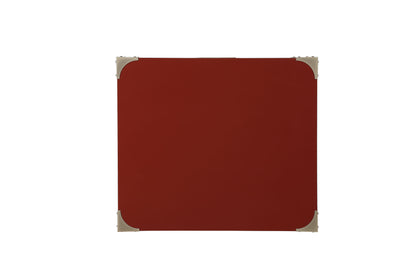 Babs Red Finish Accent Table with Modern Square Design and Functional Drawer in Red Synthetic Wood, 16 x 18 x 24 inches