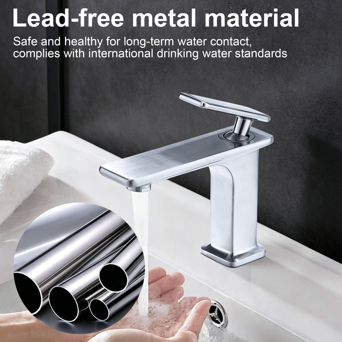 Single Hole Bathroom Faucet,Modern Single Handle Vanity Basin Faucet