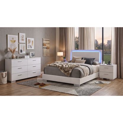 Zephyr White High Gloss Queen 4-Piece Bedroom Set