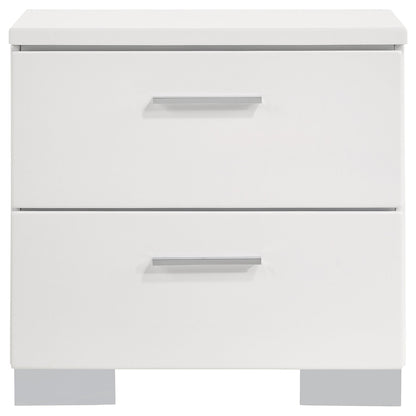 Zephyr White High Gloss Queen 4-Piece Bedroom Set