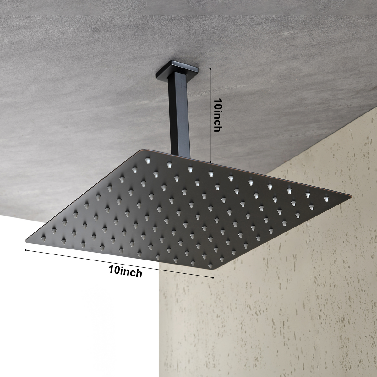 Ceiling Mount 10 Inch Rain Shower Head High Pressure Rainfall Showerhead