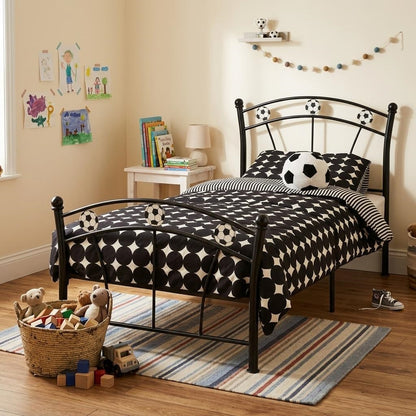 Heavy Duty Metal Twin Bed Frame Platform with Sturdy Support Slats, No Box Spring Needed, Noise Free Metal Twin Size Bed for Kids Teen Adult Bedroom Guest Room