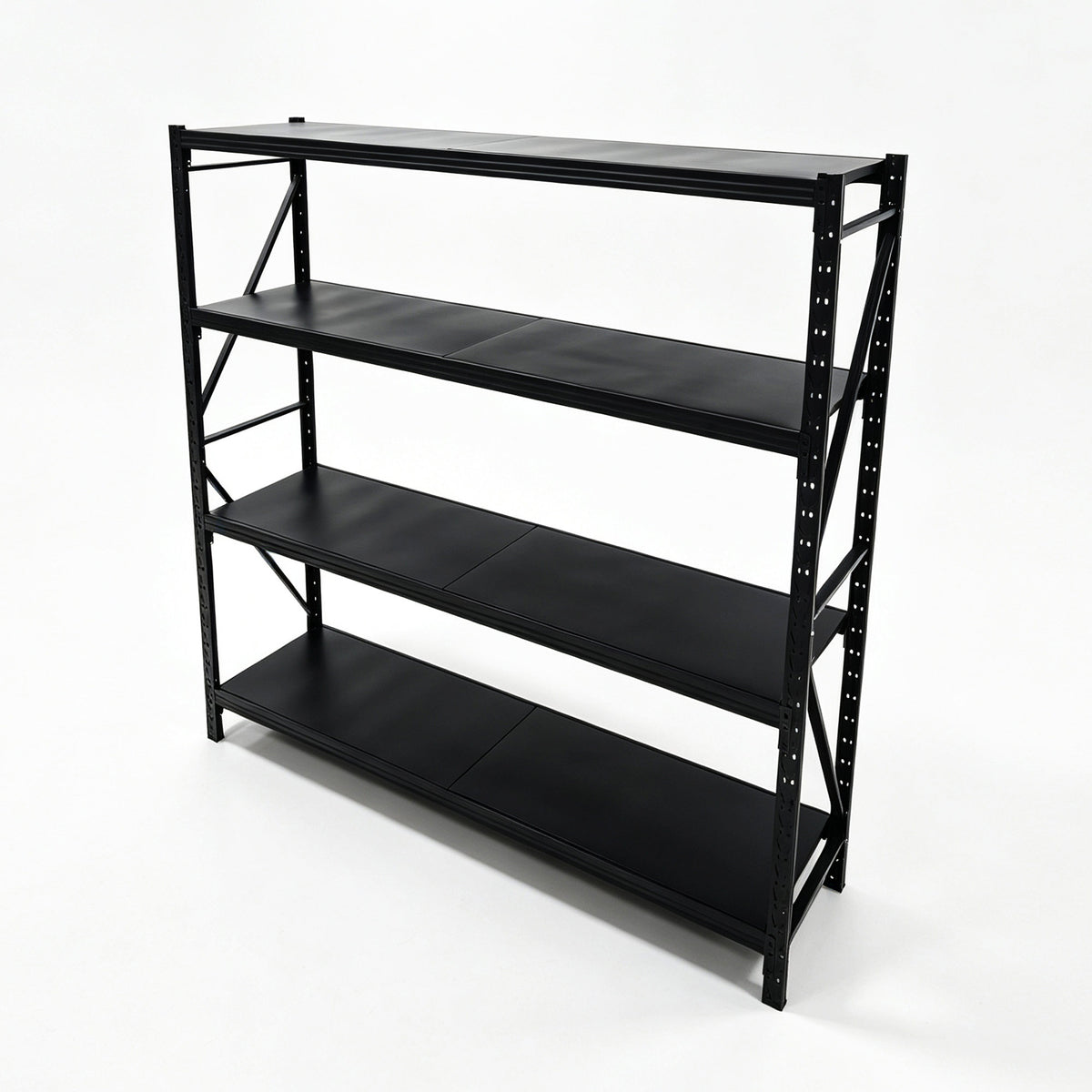 4-Tier Heavy Duty Storage Shelves, 70.87"W x 23.62"D x 71.26"H Metal Shelving Unit, 6000 LBS Capacity Industrial Steel Utility Rack, Adjustable Garage Shelving for Basement, Warehouse - Black