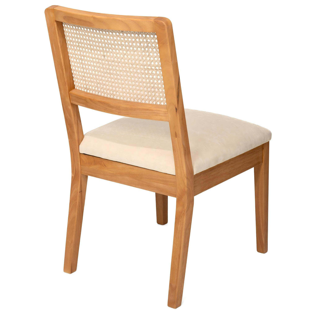 Set of 2 Rubber Wood Dining Chairs, 18.5inch Compact Upholstered Fabric Kitchen Chairs for Small Spaces, Modern Dining Room Chairs for Home, Cafe, Ergonomic Design, Sturdy Frame, Easy to Clean