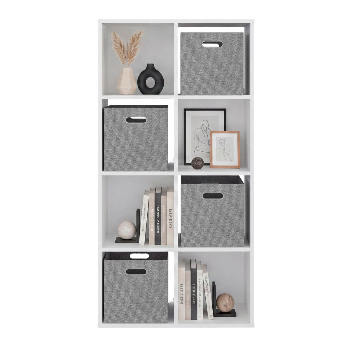 Brookhaven Cube Bookcase with 6 Storage Shelves, Modern Freestanding Bookshelf for Living Room and Home Office