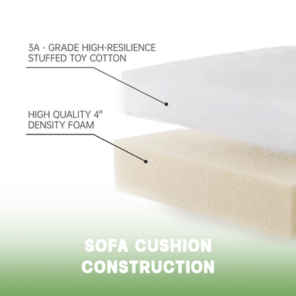 L-Shaped Slipcovered Sectional Sofa Couch, Comfy Deep Seat Cloud Couch with Convertible Ottoman & 2 Big Pillows, Modern Oversized 3 Seater Slipcovered Sofa Set for Living Room Office, Green Corduroy