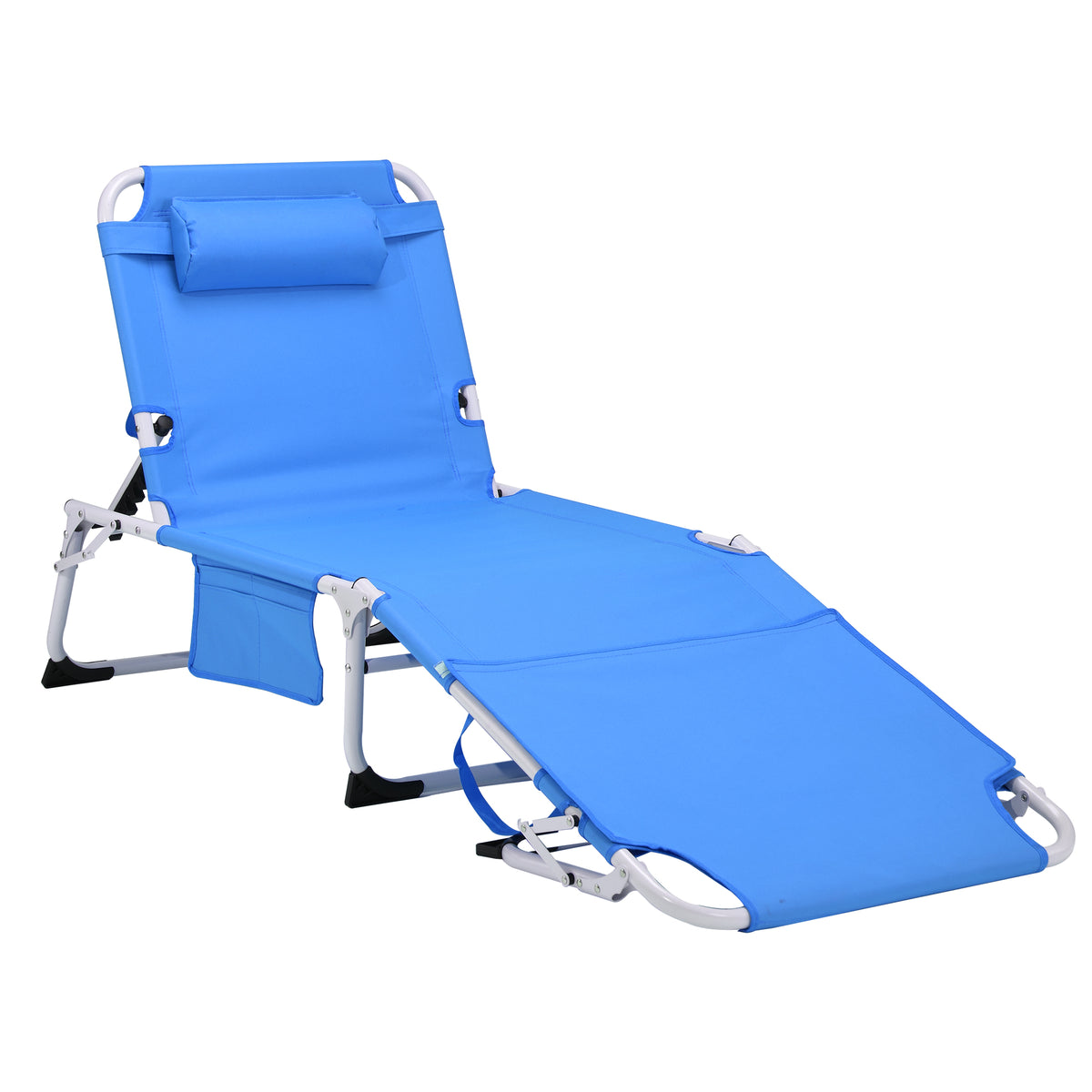3-in-1 Heavy Duty Tanning Chair with Face Hole Adjustable 5-Position Folding Chaise Lounge Chairs for Outside Portable Lay Flat Beach Lounge Chair for Outdoor Sunbathing Patio Pool Lawn Camping Deck P