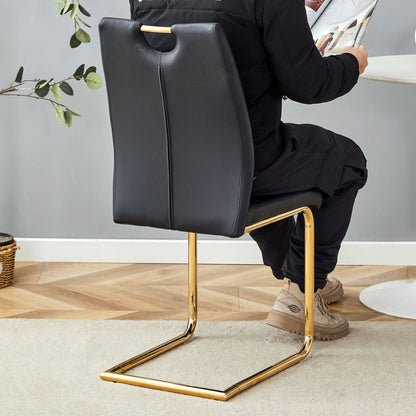 Modern dining chair with PU cushion seat dining chair Living Room Chair Upholstered chair with gold-plated leg leg design, kitchen, living room, bedroom, dining room side chair set of 6.W2920P233522