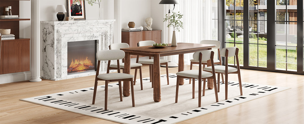 Solid Wood Dining Chairs Set of 4, Luxurious Chenille Upholstered Kitchen Chairs, Farmhouse Dining Room Chair with X-Shaped Metal Reinforcement, Beige