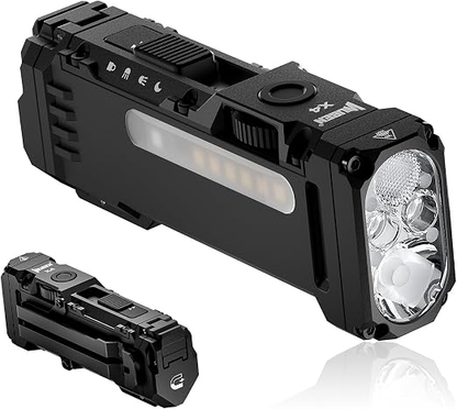 X4 EDC Compact Flashlight with RGB Light
1500 Lumens Mini Tactical Flashlight with Clip, Small Handheld Flashlight for Camping,Emergency,Night Reading&Night Walks Ecl